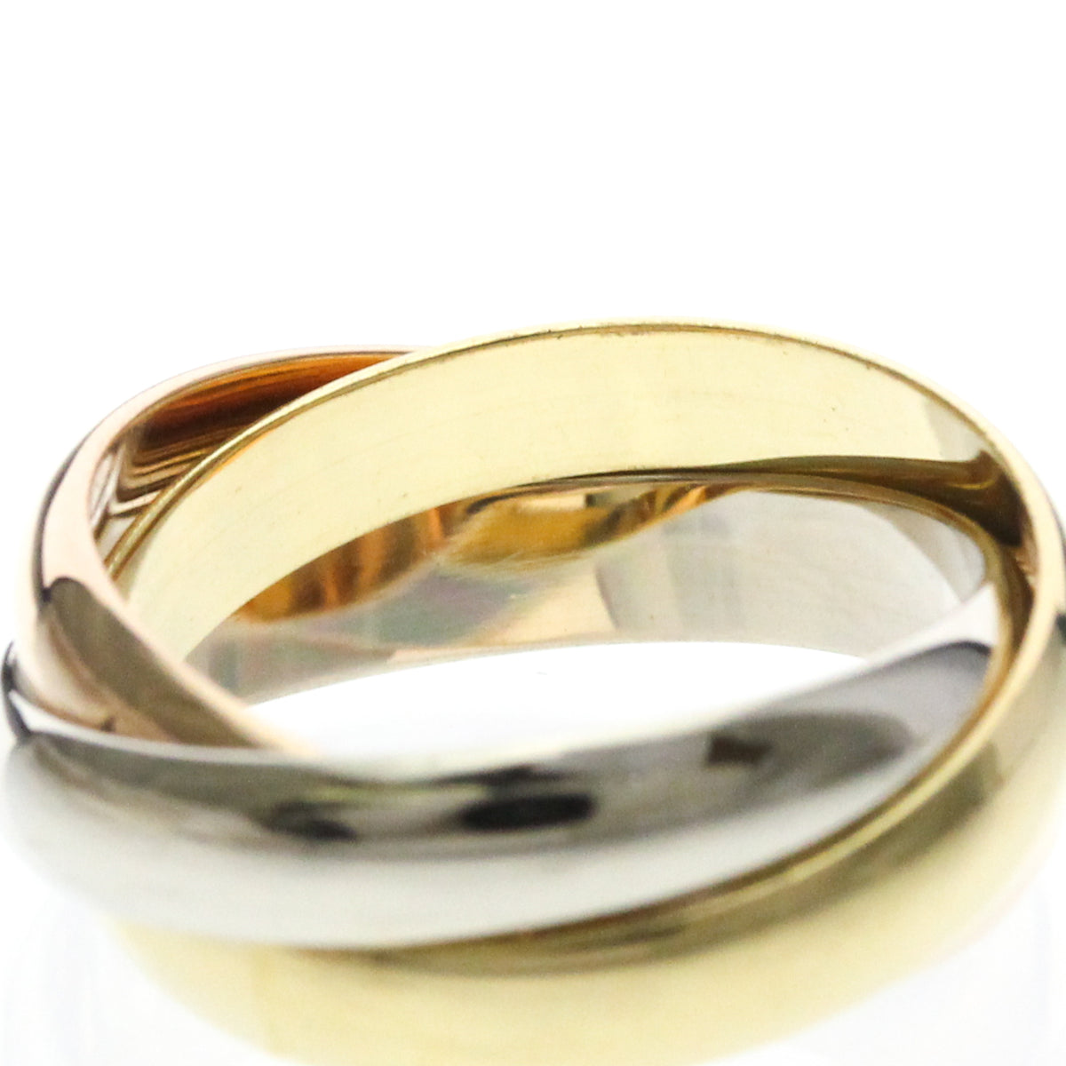 Cartier Trinity 18K Tricolor Gold Gold Gold Ring Jewelry (Pre-Owned)