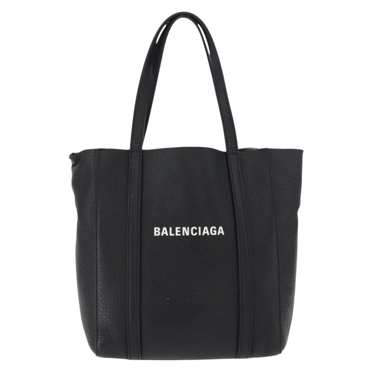 Balenciaga Everyday Leather Black Leather Tote Bag Bag (Pre-Owned)