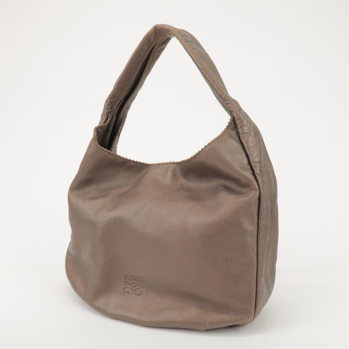 Loewe Anagram Leather Brown Leather Tote Bag Bag (Pre-Owned)