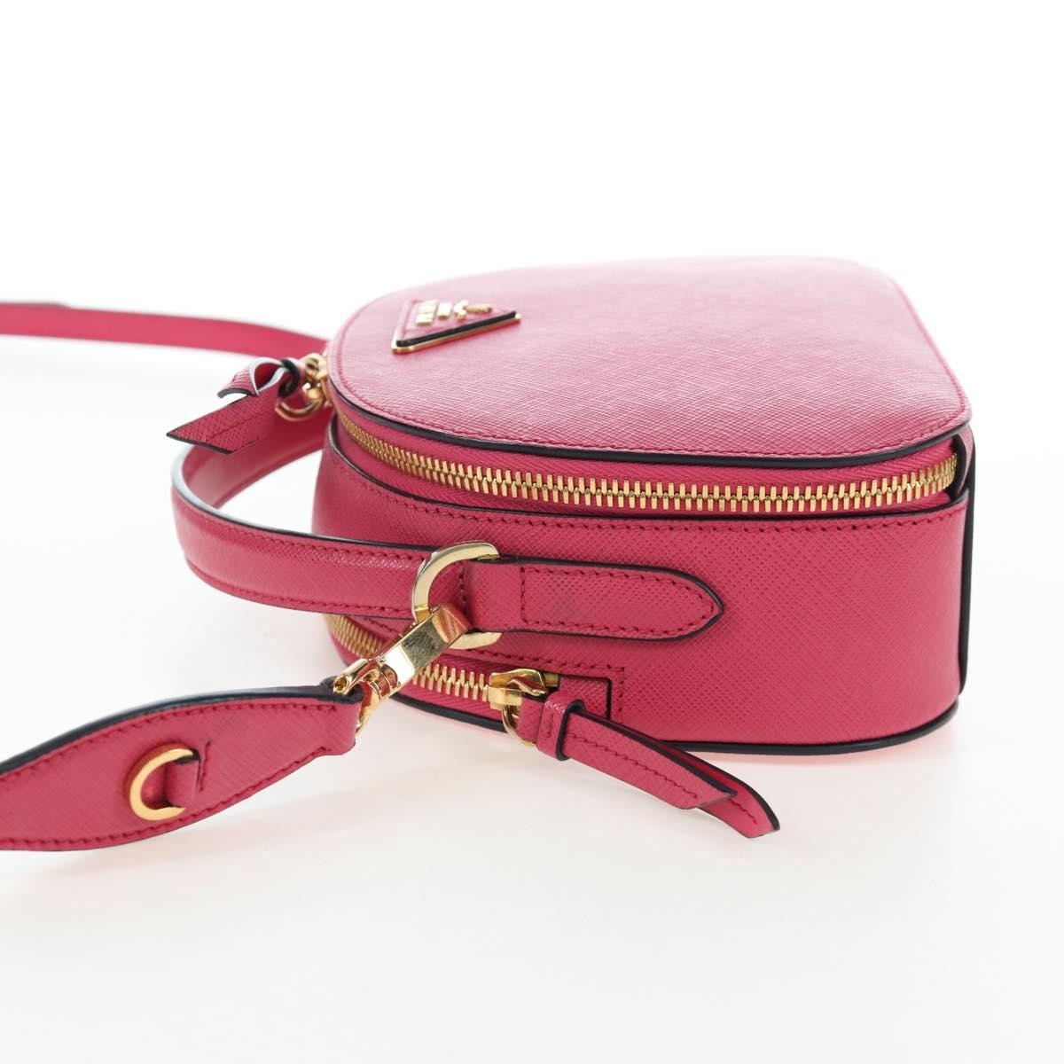 Prada Odette Top Handle Saffiano Leather Pink Leather Handbag (Pre-Owned)