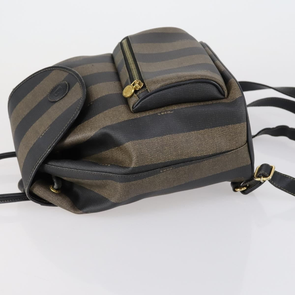 Fendi Pequin Front Pocket Coated Canvas Brown Pvc Backpack Bag (Pre-Owned)