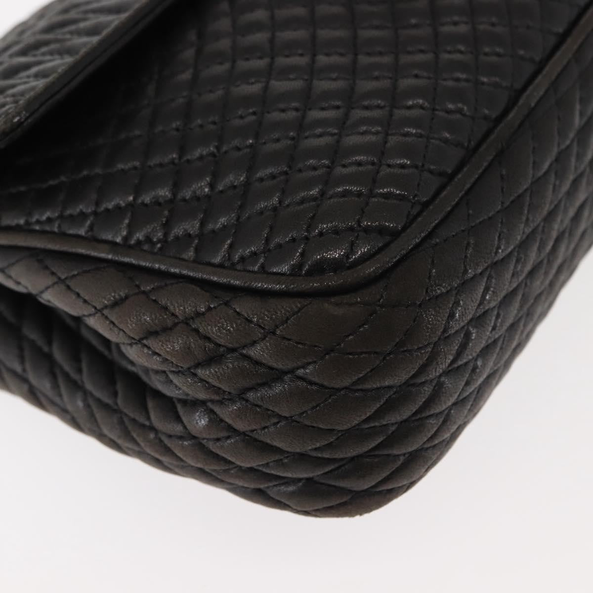 Bally Vintage Chain Quilted Leather Black Leather Shoulder Bag Bag (Pre-Owned)
