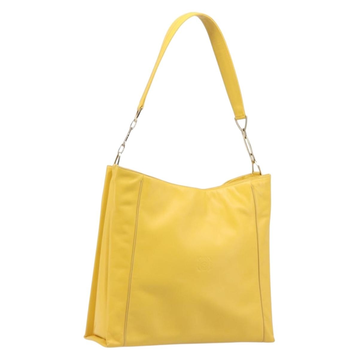 Loewe Shoulder Bag Leather Yellow Leather Shoulder Bag Bag (Pre-Owned)