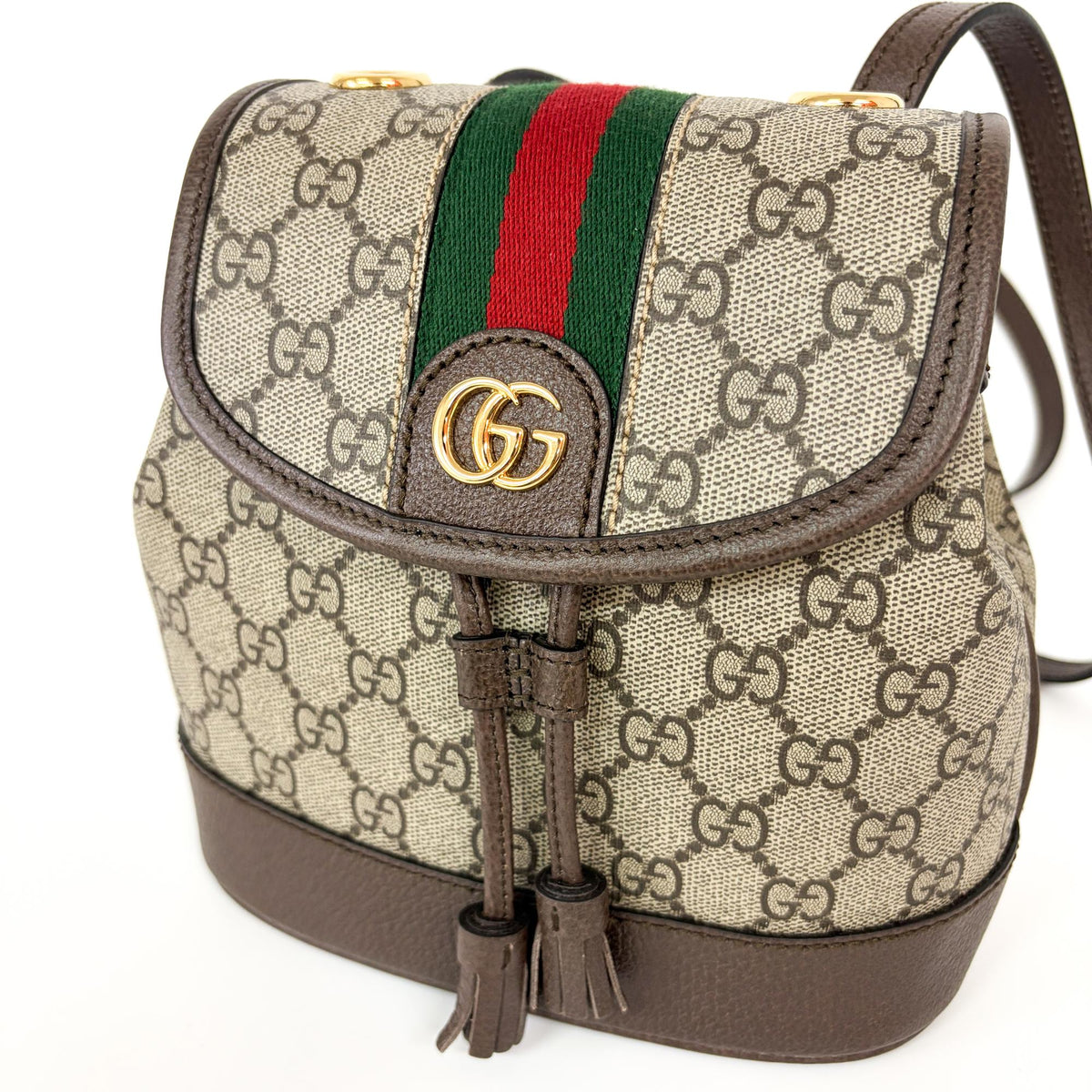 Gucci Ophidia Gg Coated Canvas And Leather Beige Canvas Shoulder Bag Bag (Pre-Owned)