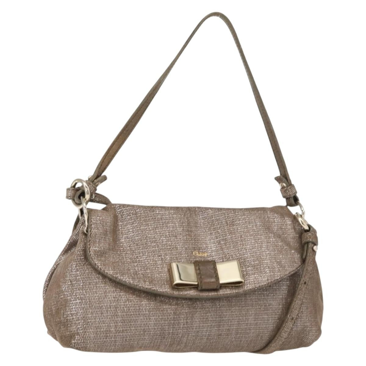 Chloe Lily Canvas Silver Canvas Handbag (Pre-Owned)