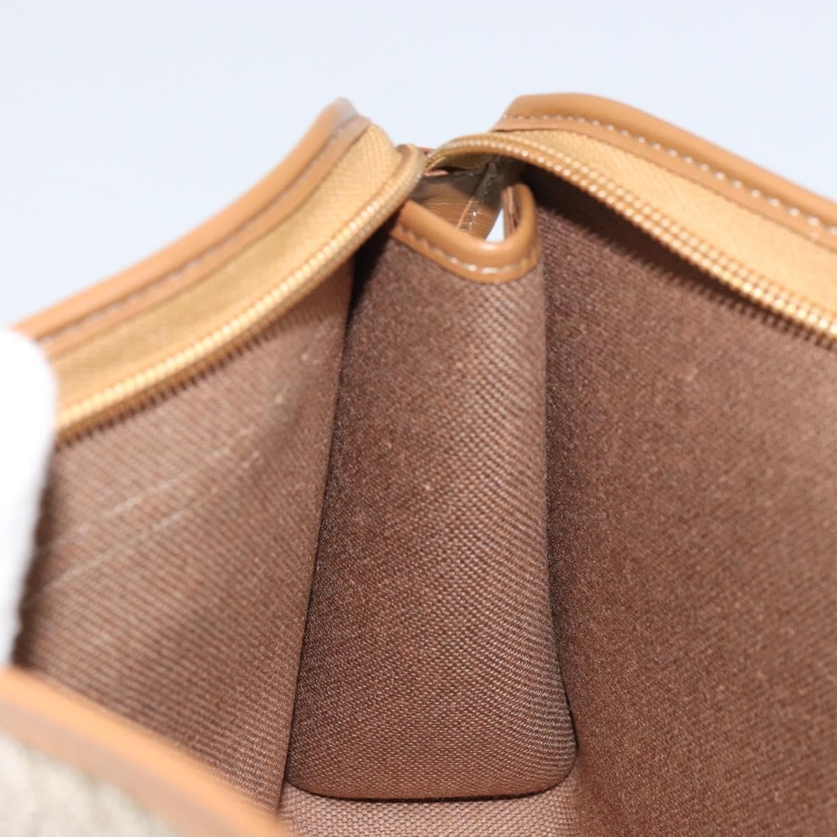 Christian Dior Vintage Honeycomb Zip Coated Canvas Beige Canvas Clutche & Pouche Bag (Pre-Owned)