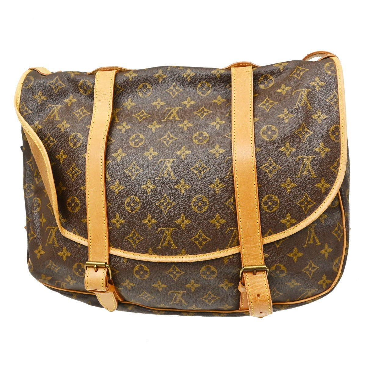 Louis Vuitton Saumur Monogram Canvas Brown Canvas Shoulder Bag Bag (Pre-Owned)