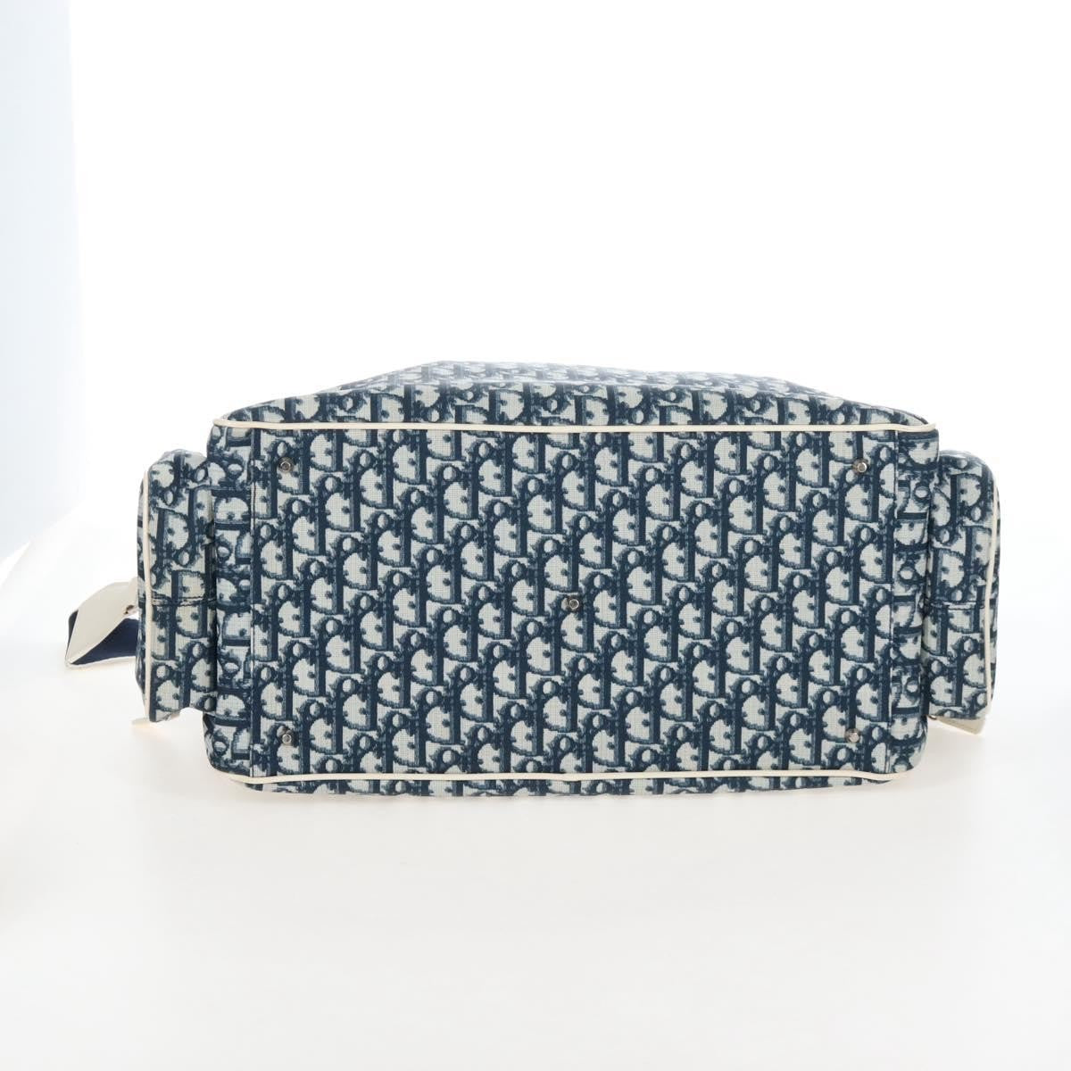 Christian Dior Vintage Girly Boston Diorissimo Canvas Navy Canvas Handbag (Pre-Owned)