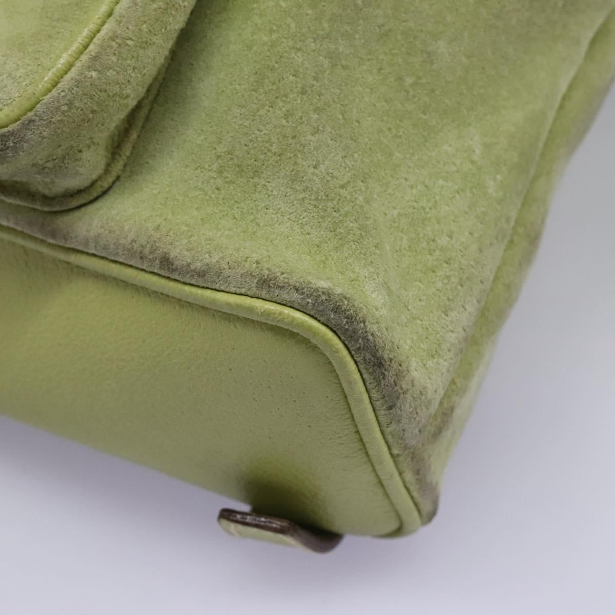 Gucci Gucci Bamboo Daim Green Suede Backpack Bag (Pre-Owned)
