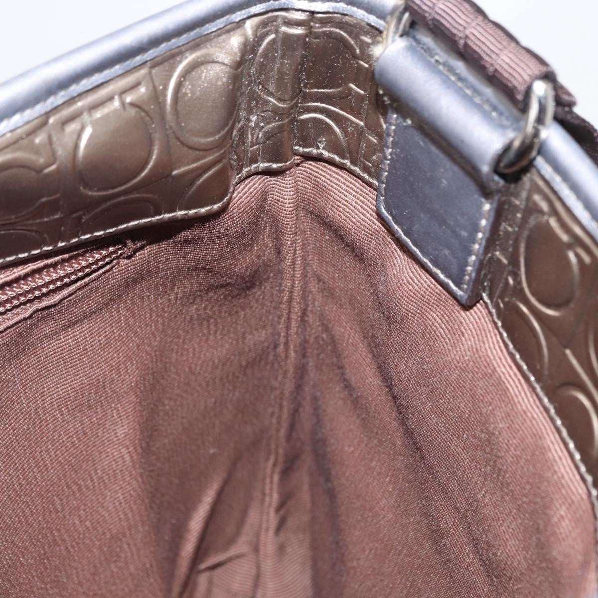 Salvatore Ferragamo Gancini Patent Leather Gold Patent_Leather Shoulder Bag Bag (Pre-Owned)