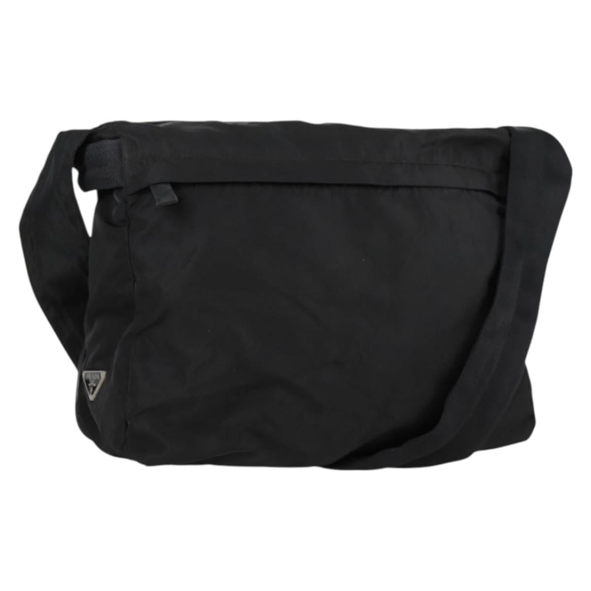 Prada Vintage Tessuto Black Nylon Shoulder Bag Bag (Pre-Owned)