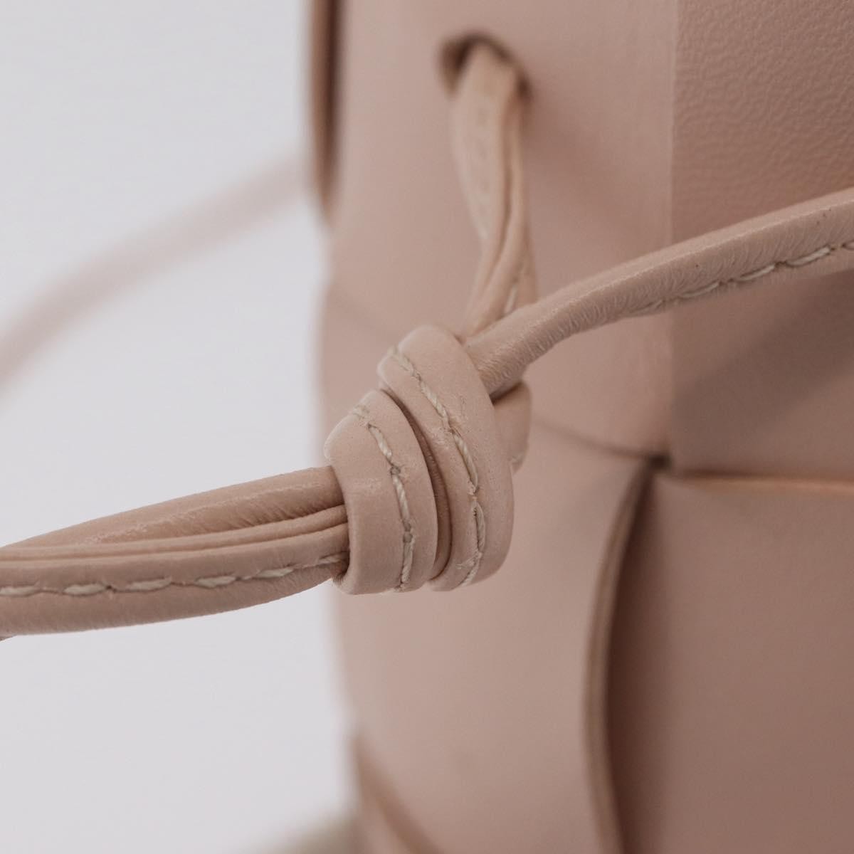 Bottega Veneta Cassette Bucket Maxi Intrecciato Leather With Beaded Details Pink Leather Handbag (Pre-Owned)