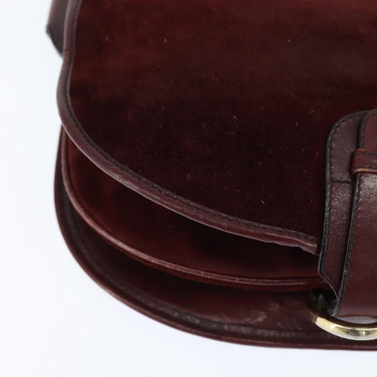 Balenciaga Shoulder Suede Burgundy Suede Shoulder Bag Bag (Pre-Owned)
