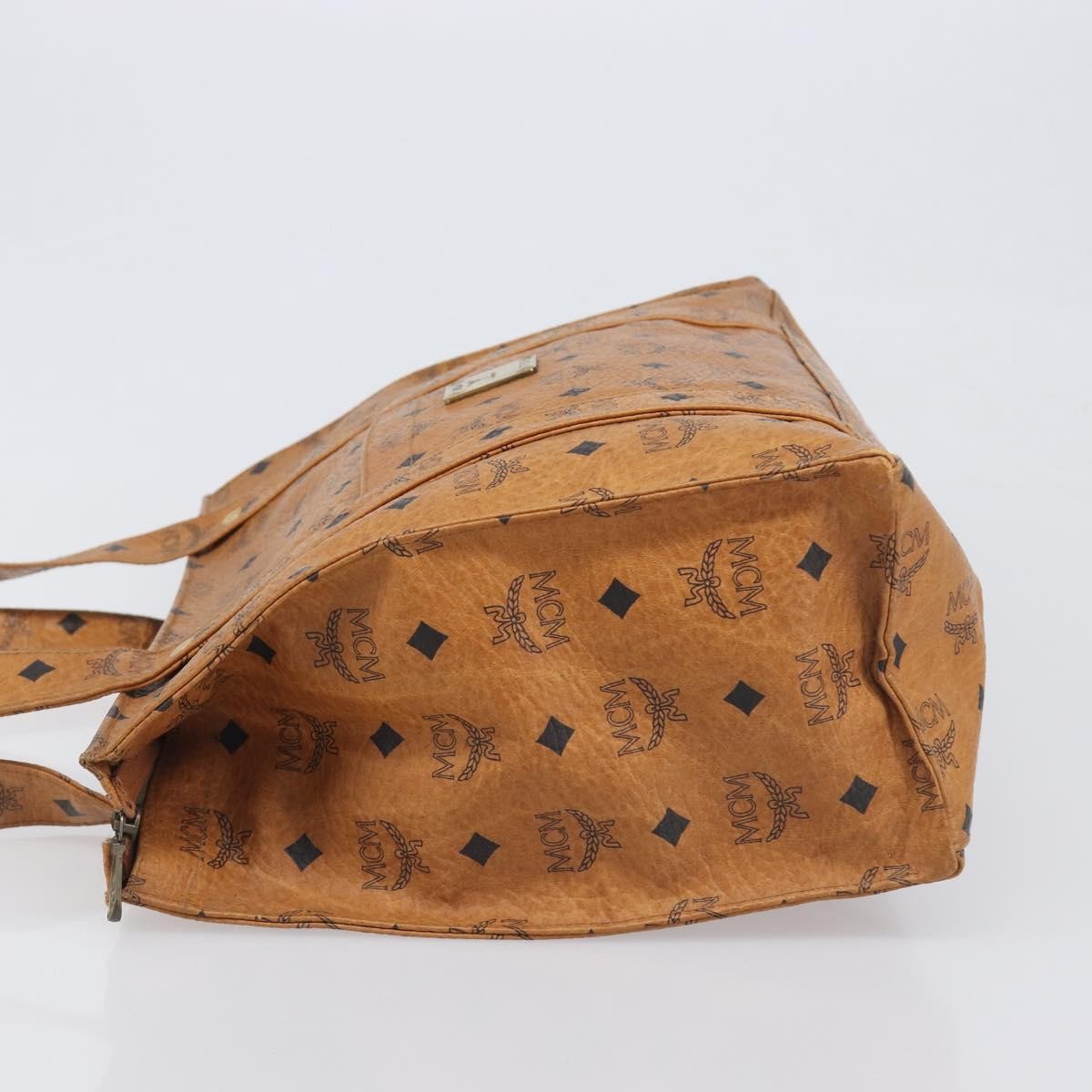 MCM Vintage Visetos Leather Brown Leather Tote Bag Bag (Pre-Owned)