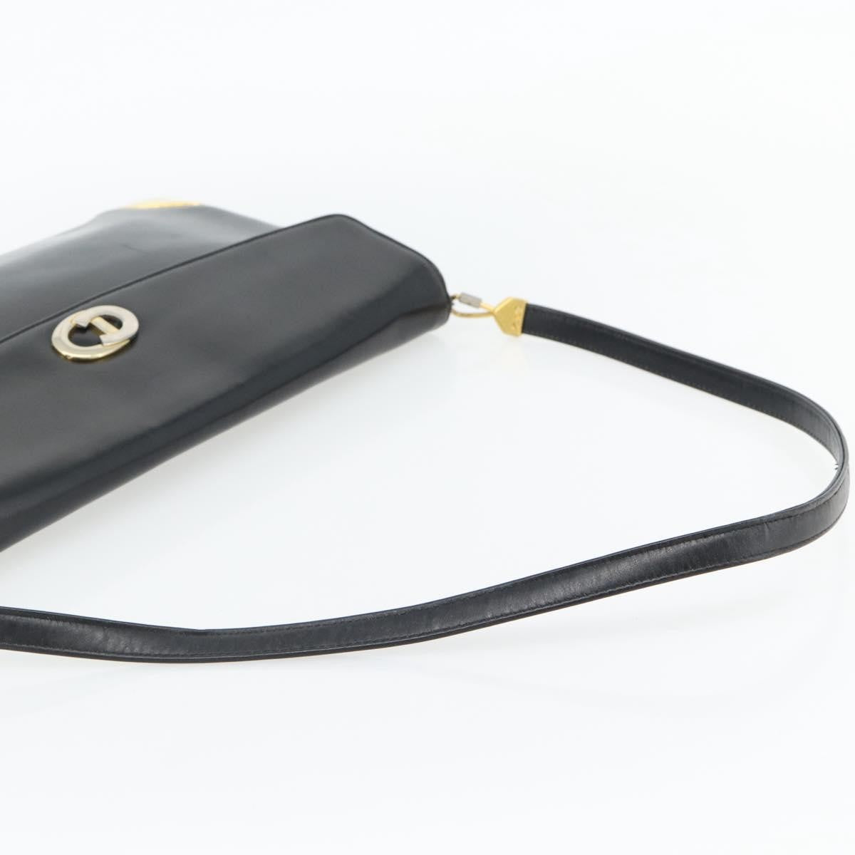 Christian Dior Cd Shoulder Bag Leather Black Leather Shoulder Bag Bag (Pre-Owned)