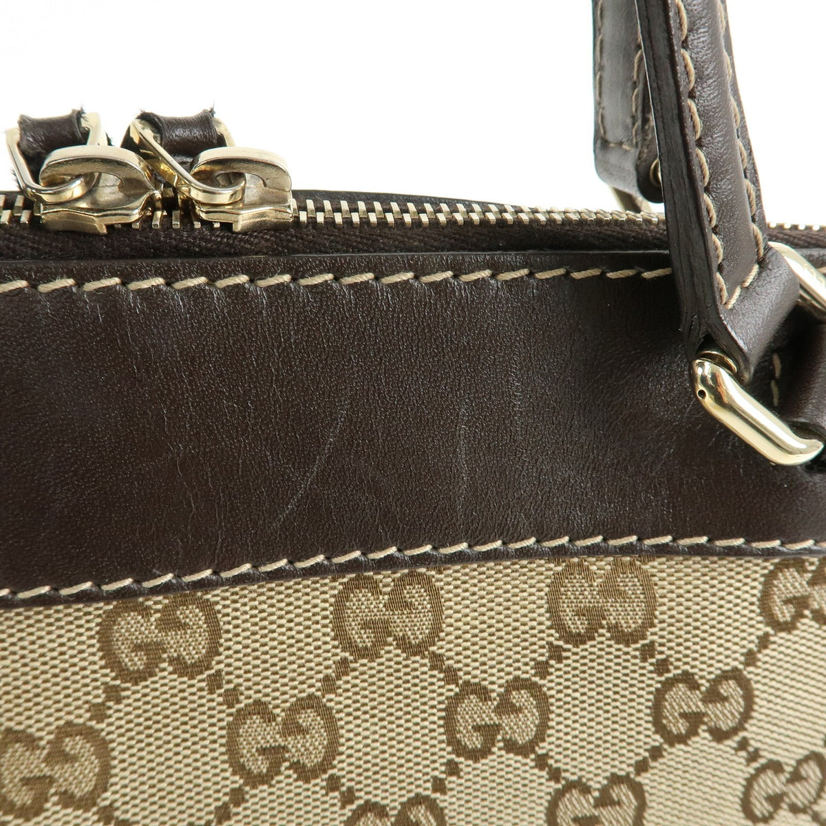 Gucci Mayfair Convertible Gg Canvas Beige Canvas Tote Bag Bag (Pre-Owned)