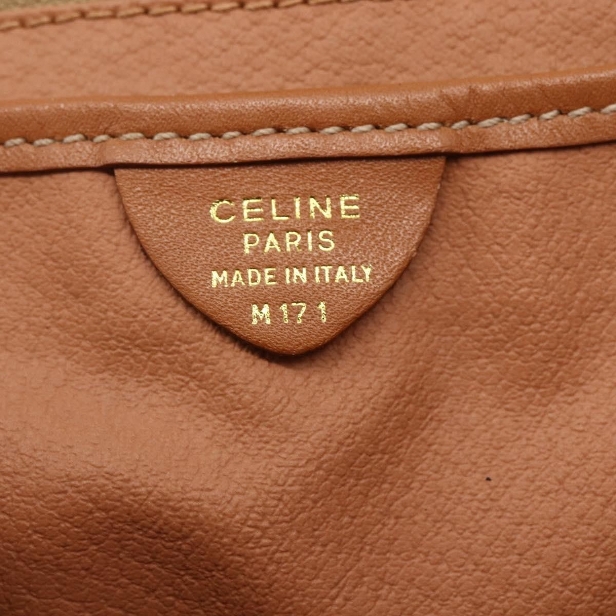 Celine Vintage Macadam Canvas And Leather Brown Canvas Shoulder Bag Bag (Pre-Owned)