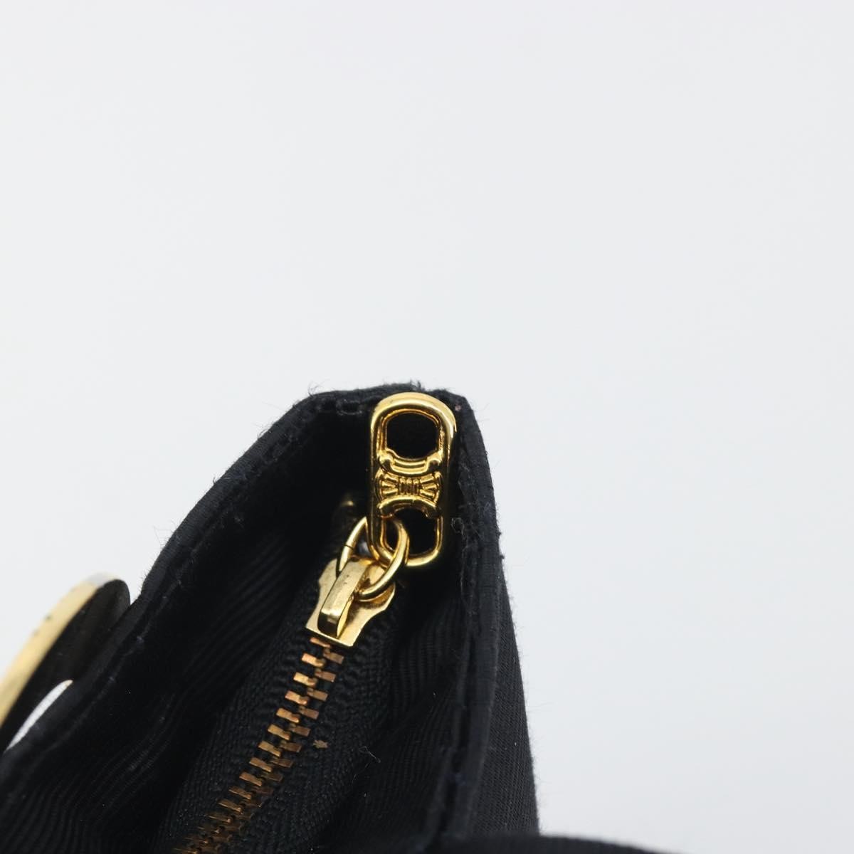 Celine Circle Logo Pouch Canvas Black Canvas Clutche & Pouche Bag (Pre-Owned)