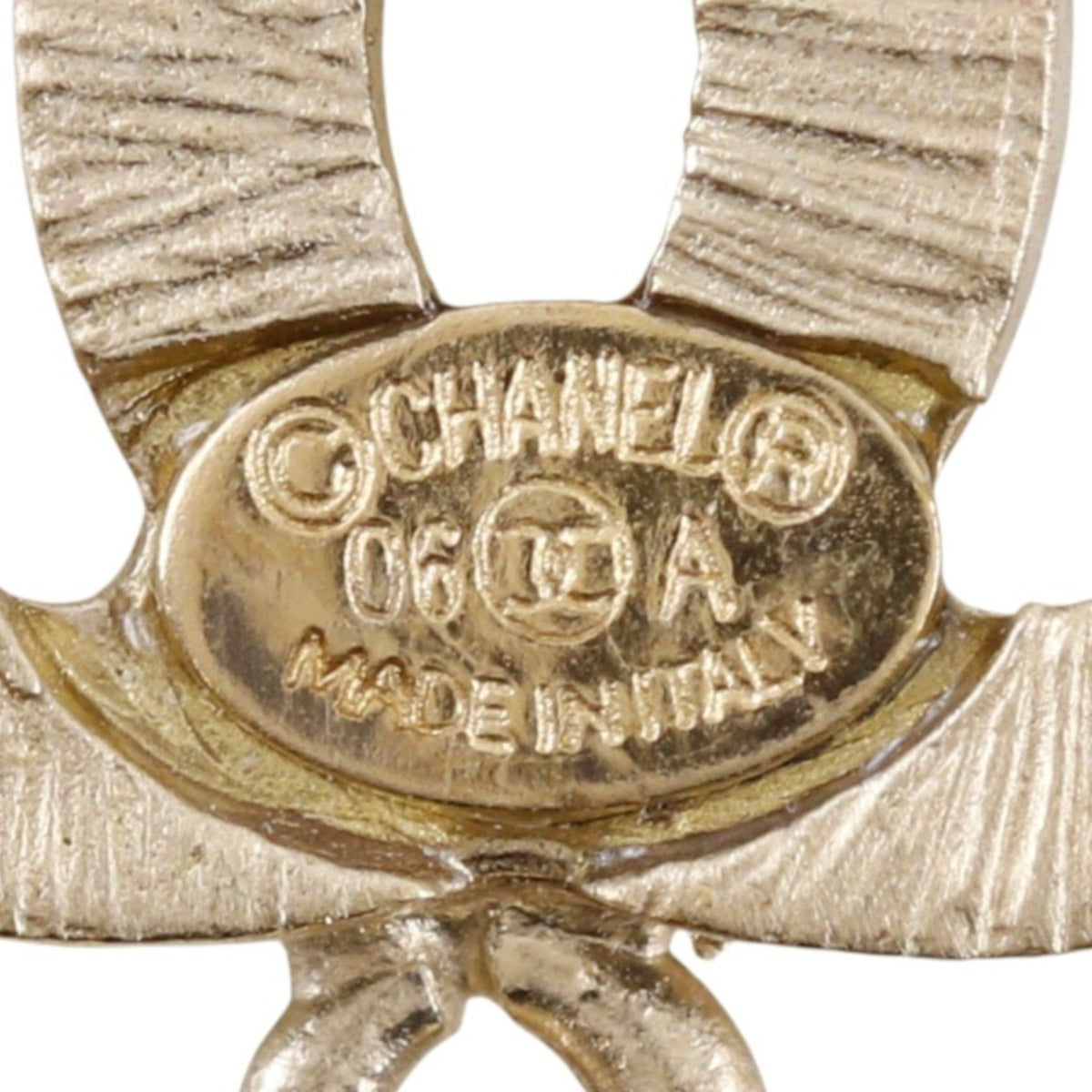 Chanel No.5 Cc Chain Drop Metal And Enamel Gold Gold_Plated Earrings Jewelry (Pre-Owned)