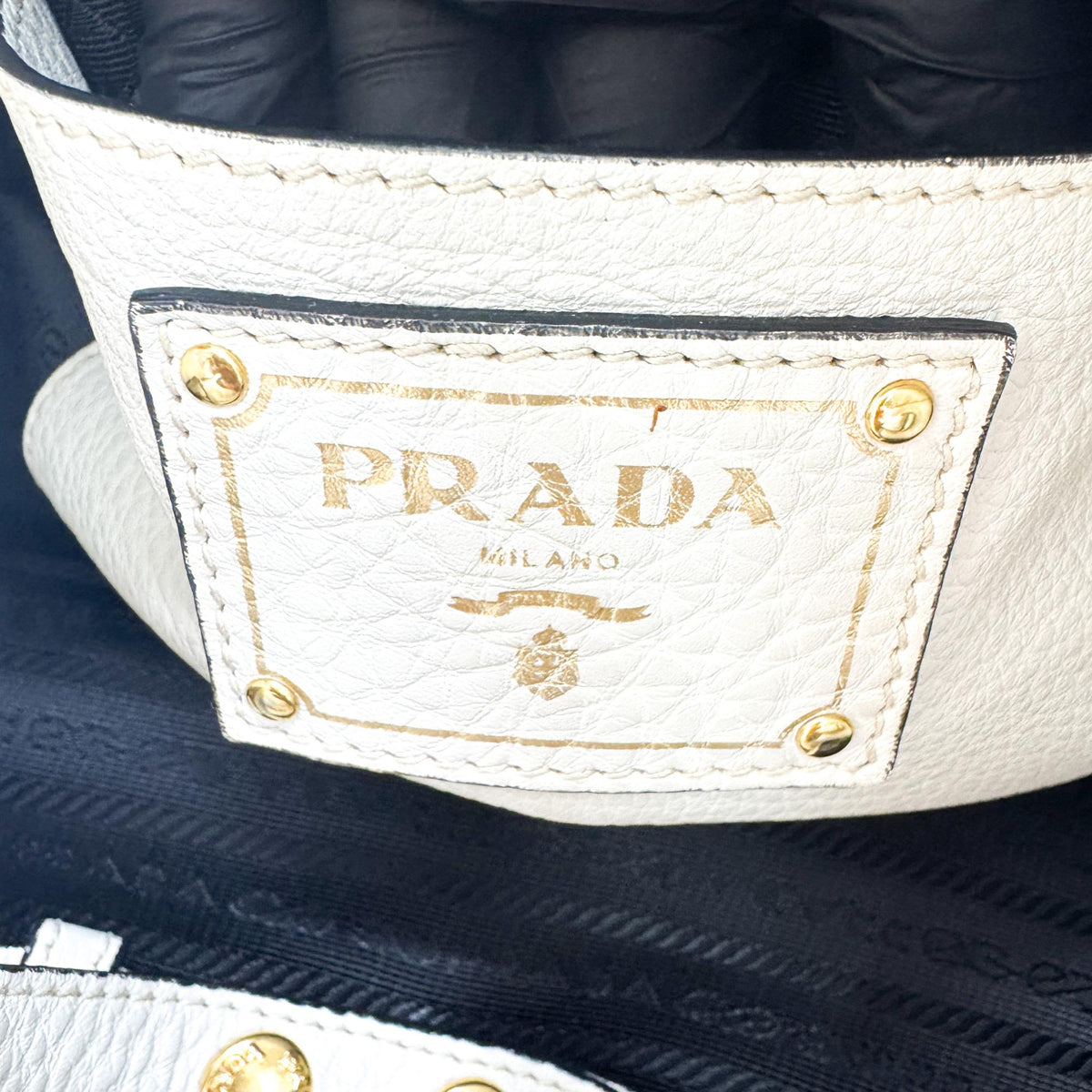 Prada Convertible Shopper Tote Vitello Daino Gray Leather Tote Bag Bag (Pre-Owned)