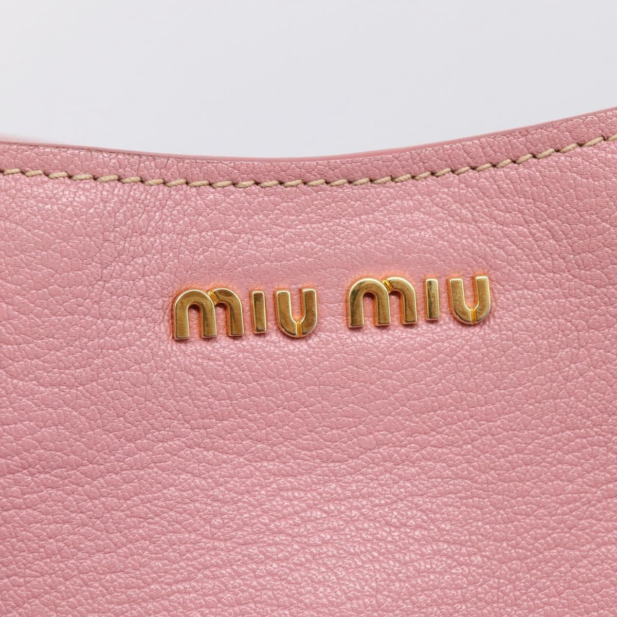 Miu Miu Madras Convertible Leather Pink Leather Tote Bag Bag (Pre-Owned)
