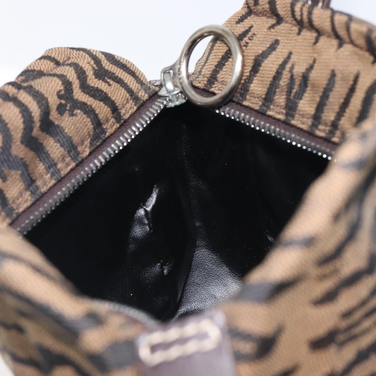 Fendi Handbag Canvas Brown Canvas Handbag (Pre-Owned)