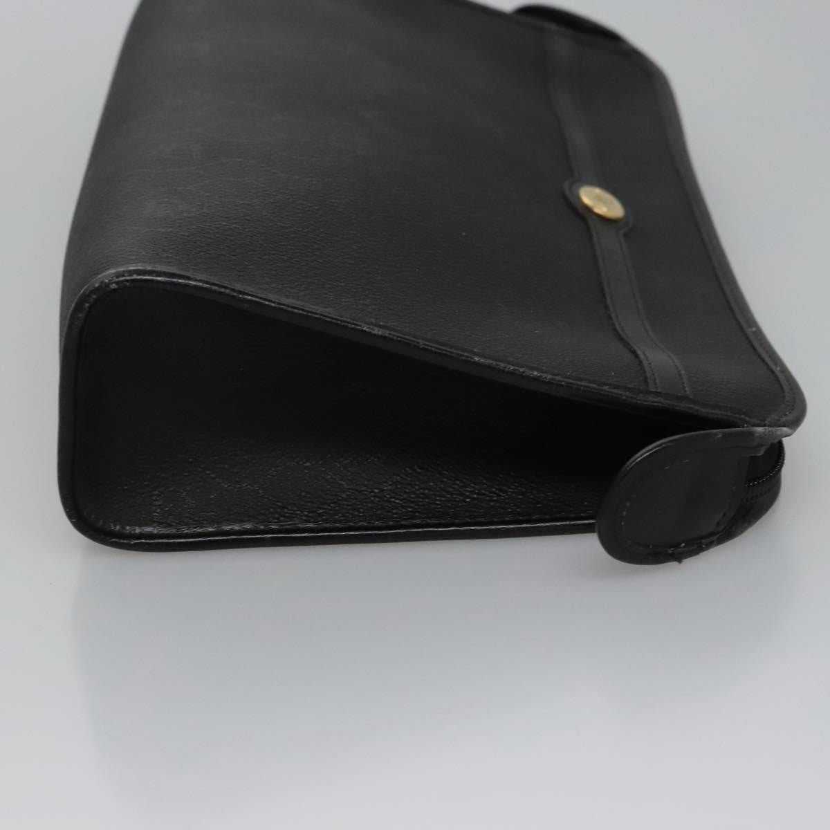 Christian Dior Vintage Honeycomb Zip Coated Canvas Black Canvas Clutche & Pouche Bag (Pre-Owned)