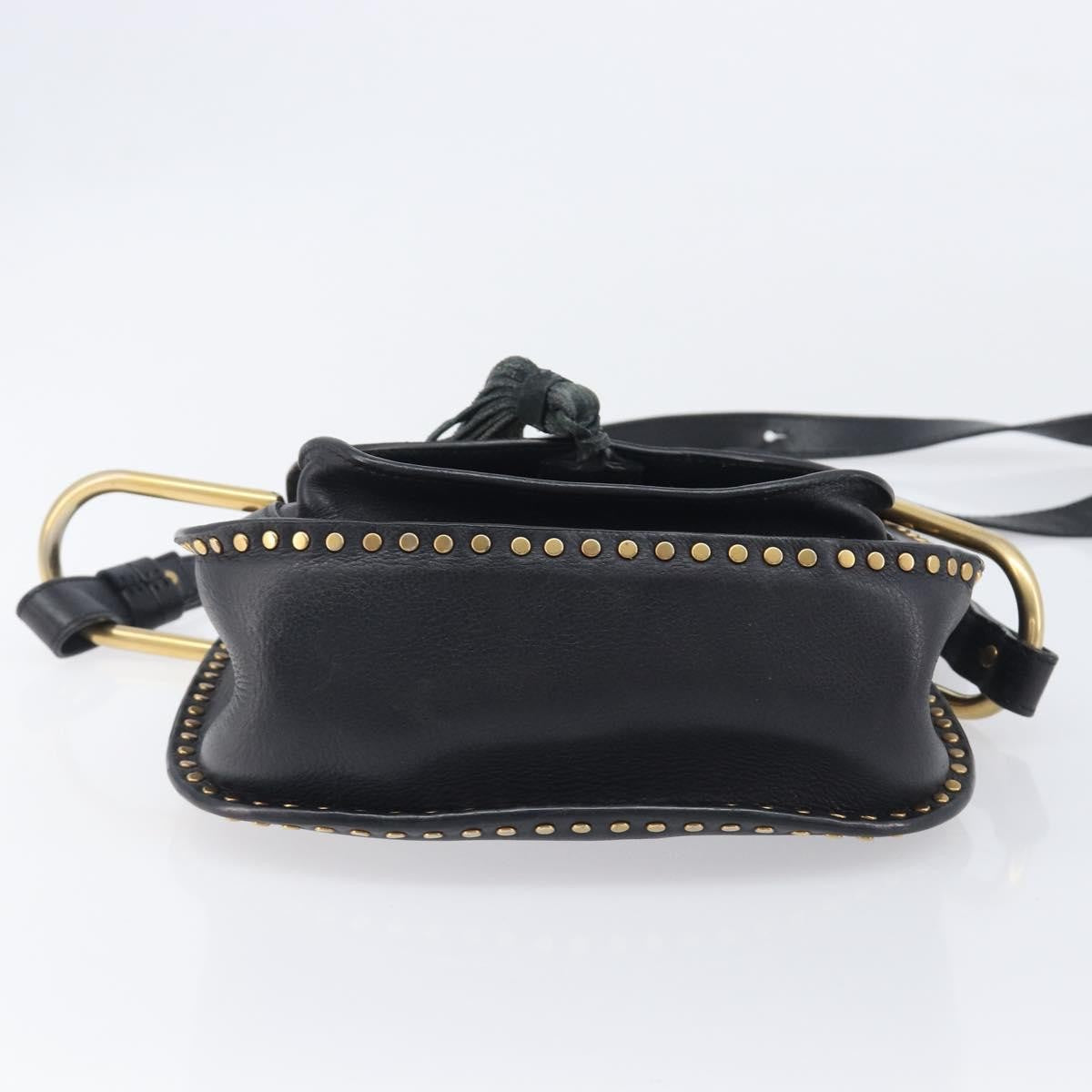 Chloe Hudson Studded Leather Black Leather Handbag (Pre-Owned)