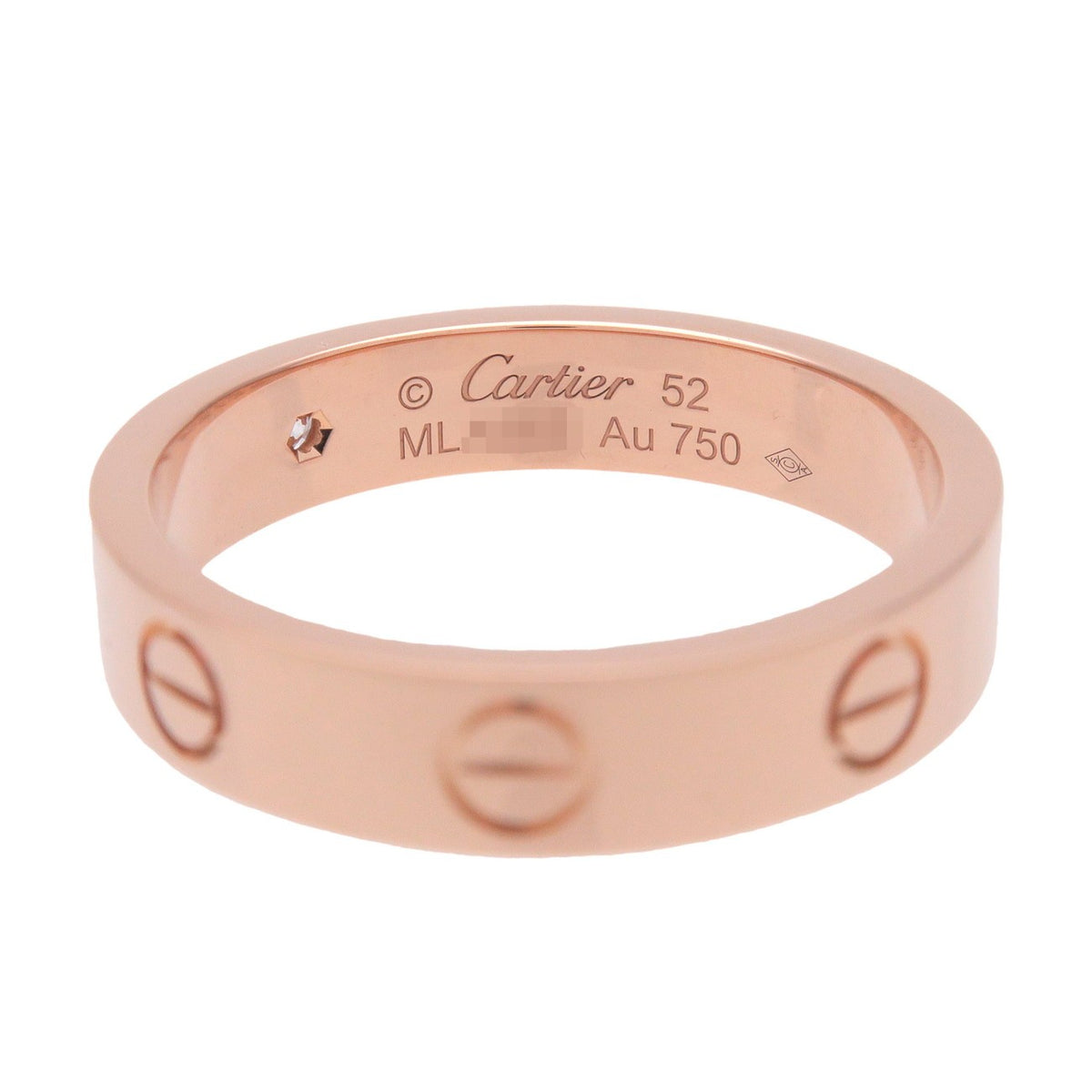 Cartier Love Wedding Band 1 Diamond 18K Rose Gold With Diamond Gold Rose_Gold Ring Jewelry (Pre-Owned)