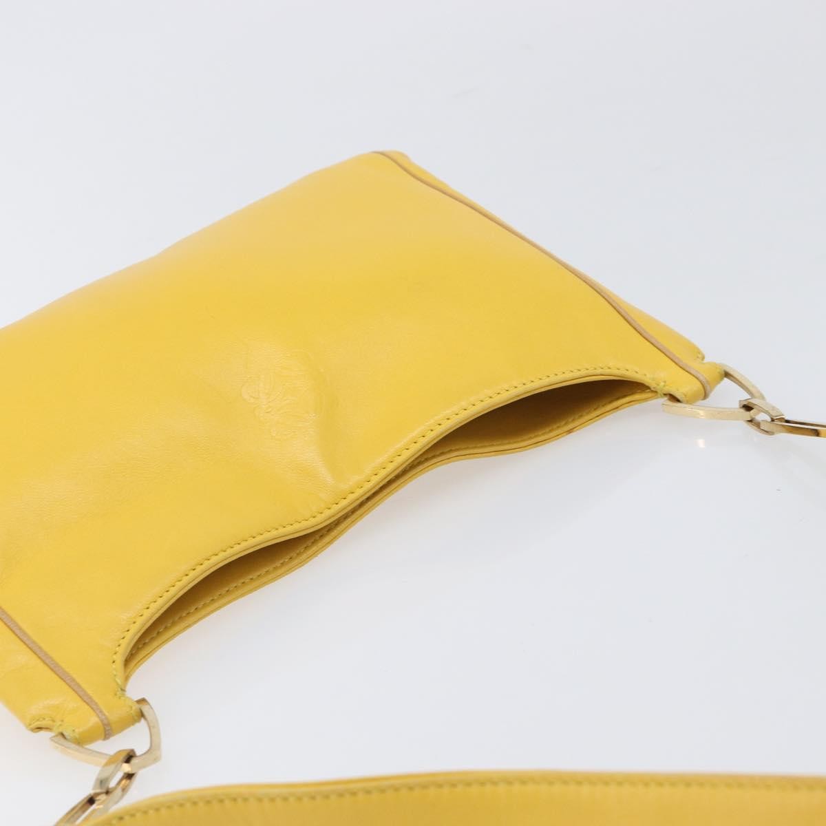 Loewe Shoulder Bag Leather Yellow Leather Shoulder Bag Bag (Pre-Owned)