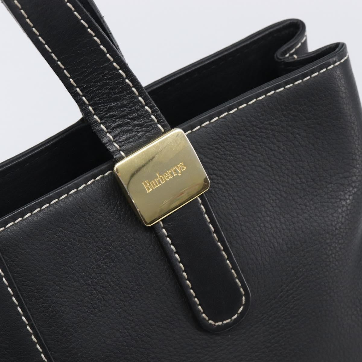 Burberry Vintage Leather Black Leather Tote Bag Bag (Pre-Owned)