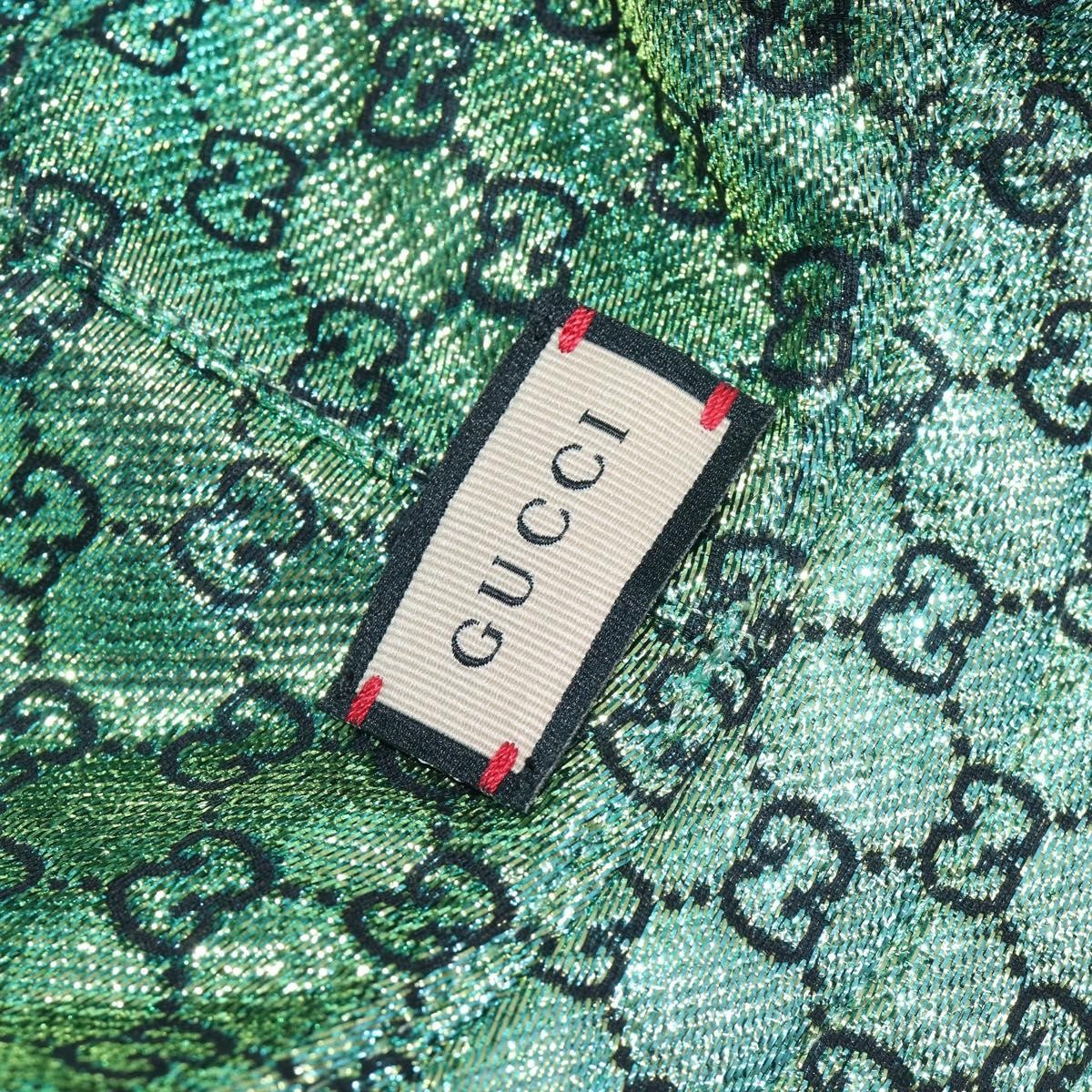 Gucci Reversible Bucket Hat Multicolor Gg Canvas Green Cotton Head Accessory Accessory (Pre-Owned)