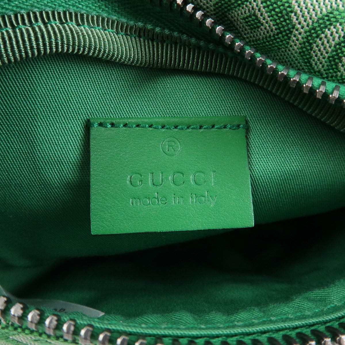 Gucci Children's Belt Printed Gg Coated Canvas Green Canvas Handbag (Pre-Owned)