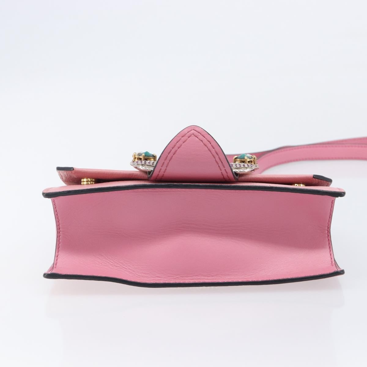 Miu Miu Madras Crystal Flap Leather Pink Leather Crossbody Bag Bag (Pre-Owned)