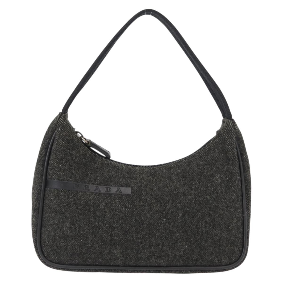 Prada Re-Edition 2000 Hobo Wool Gray Wool Handbag (Pre-Owned)