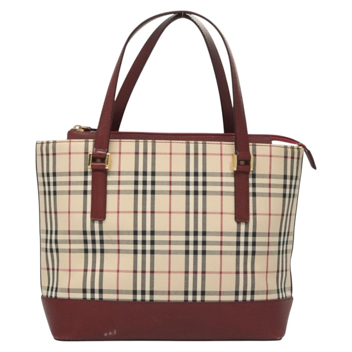 Burberry Nova Check Nova Check Canvas And Leather Beige Canvas Handbag (Pre-Owned)