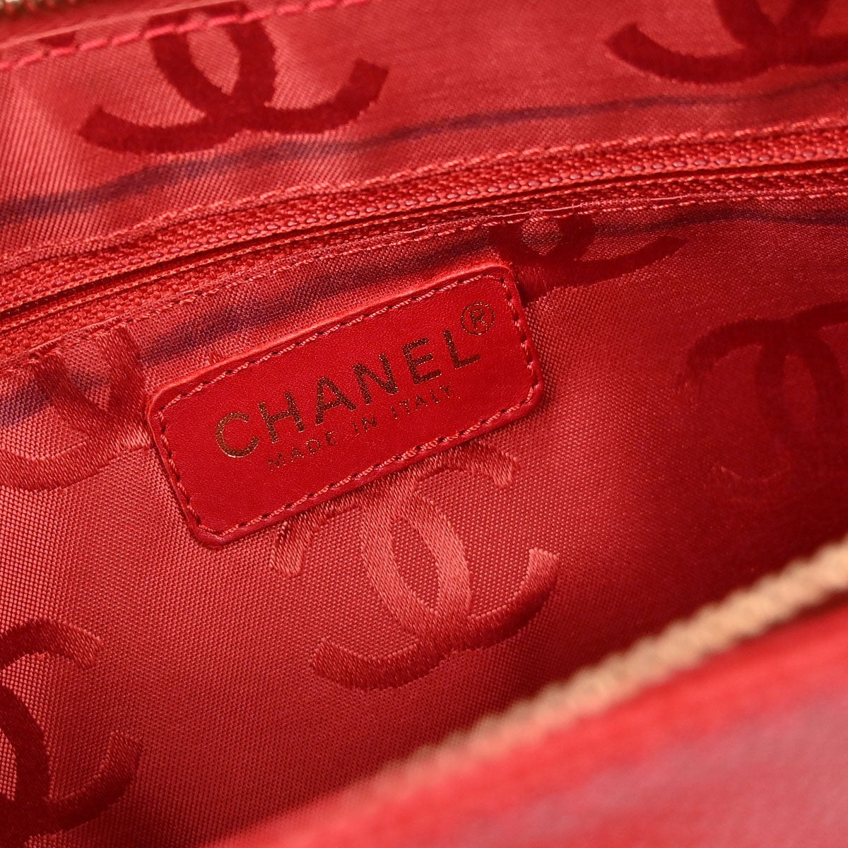 Chanel Vintage Logo Caviar Red Leather Tote Bag Bag (Pre-Owned)