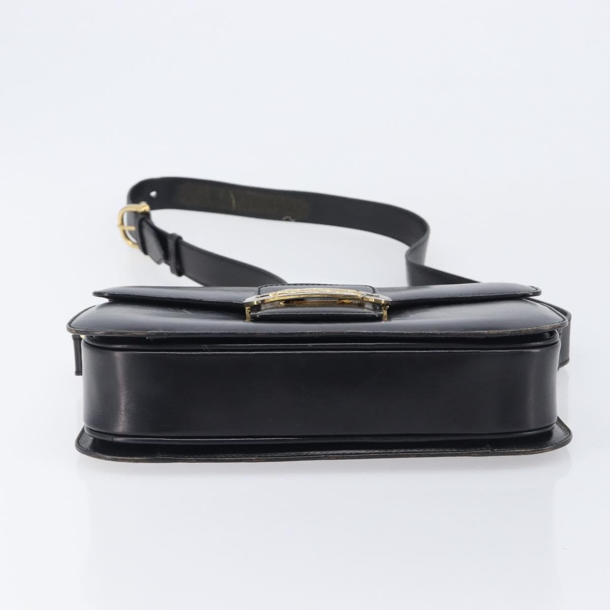 Celine Horse Carriage Leather Black Leather Shoulder Bag Bag (Pre-Owned)