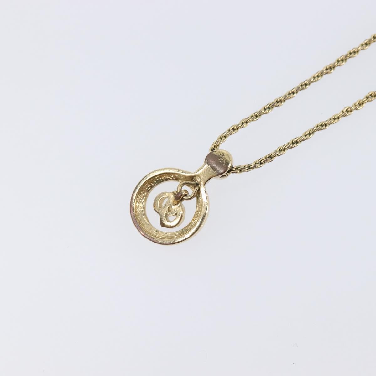 Christian Dior Vintage Cd Pendant Metal Gold Metal Necklace Jewelry (Pre-Owned)