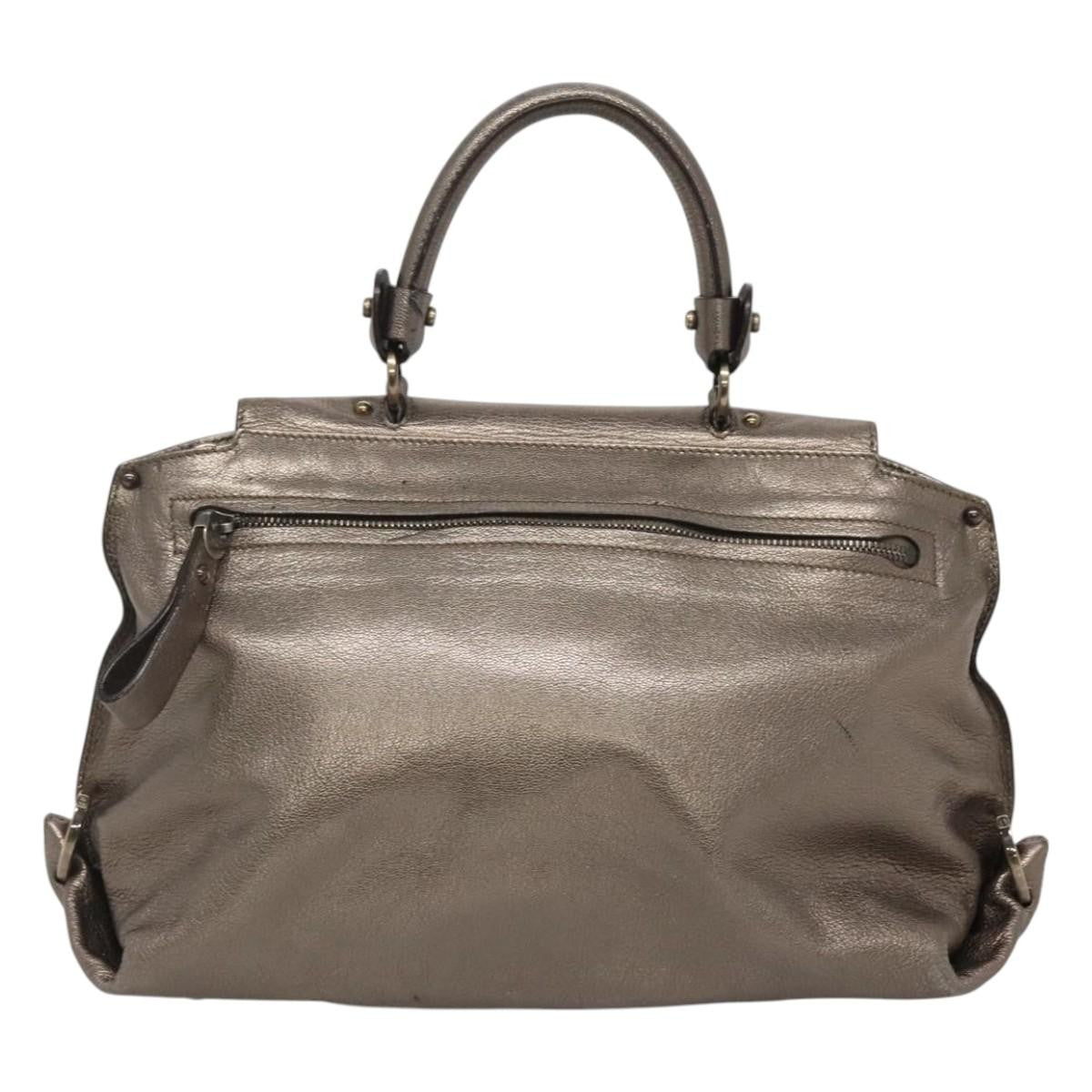 Salvatore Ferragamo Sofia Satchel Leather Gold Leather Handbag (Pre-Owned)