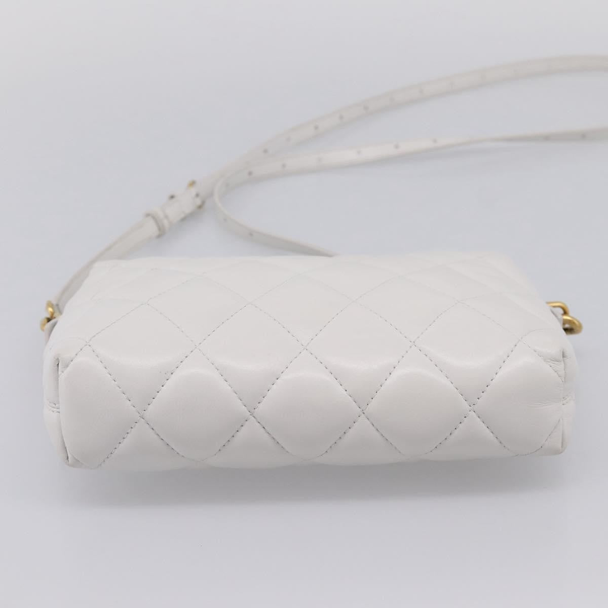 Balenciaga Touch B. Camera Quilted Leather White Leather Handbag (Pre-Owned)