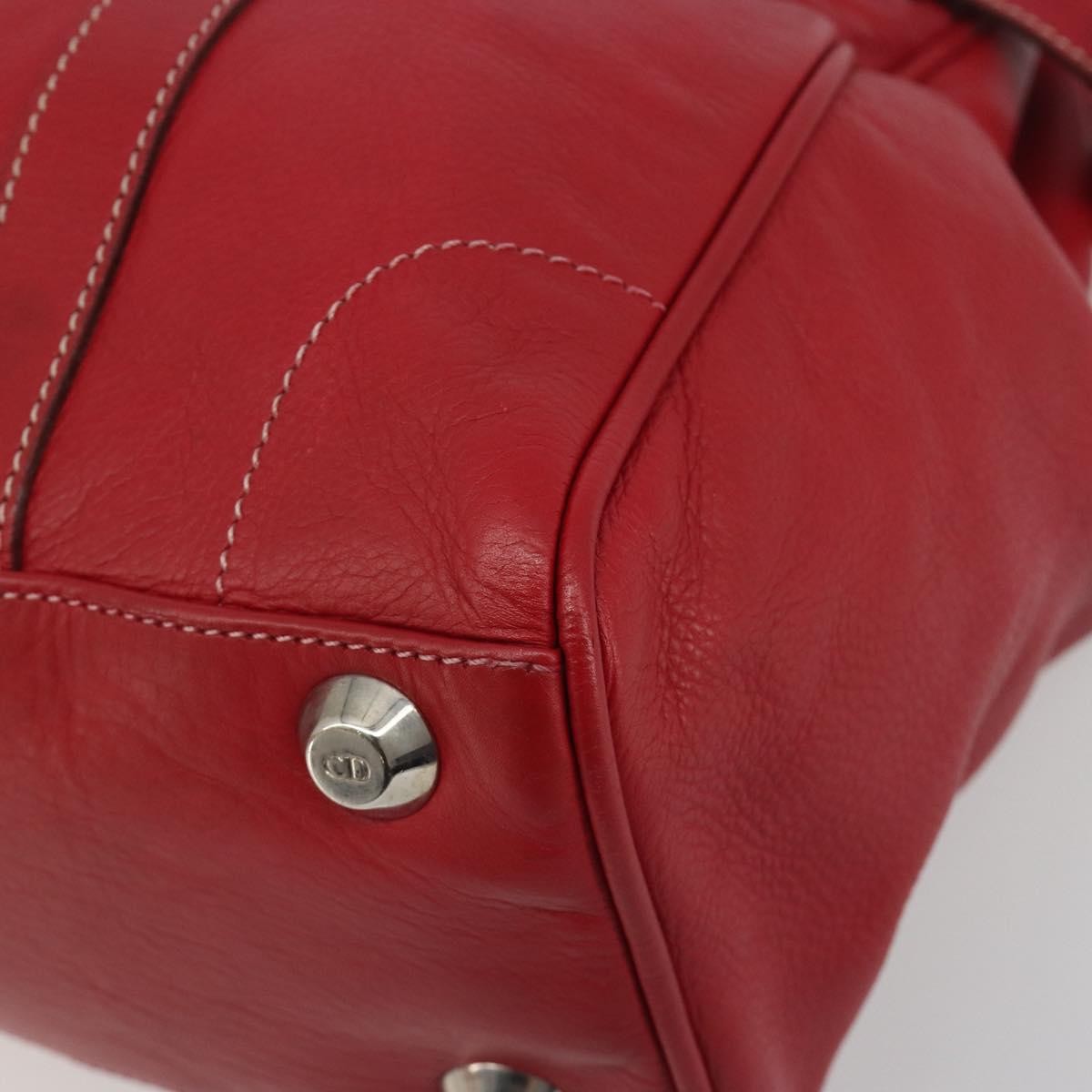 Christian Dior Cd Shoulder Bag Leather Red Leather Shoulder Bag Bag (Pre-Owned)