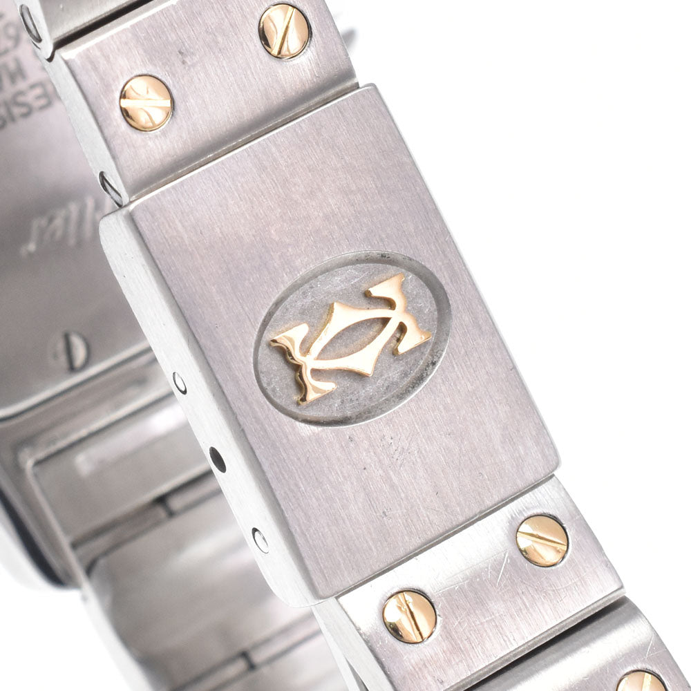 Cartier Santos De Cartier Galbee Quartz Stainless Steel And Yellow Gold Watch (Pre-Owned)
