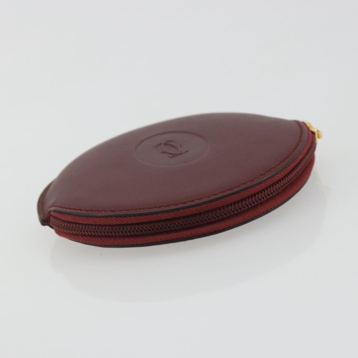Cartier Must De Cartier Leather Burgundy Leather Wallets Accessory (Pre-Owned)