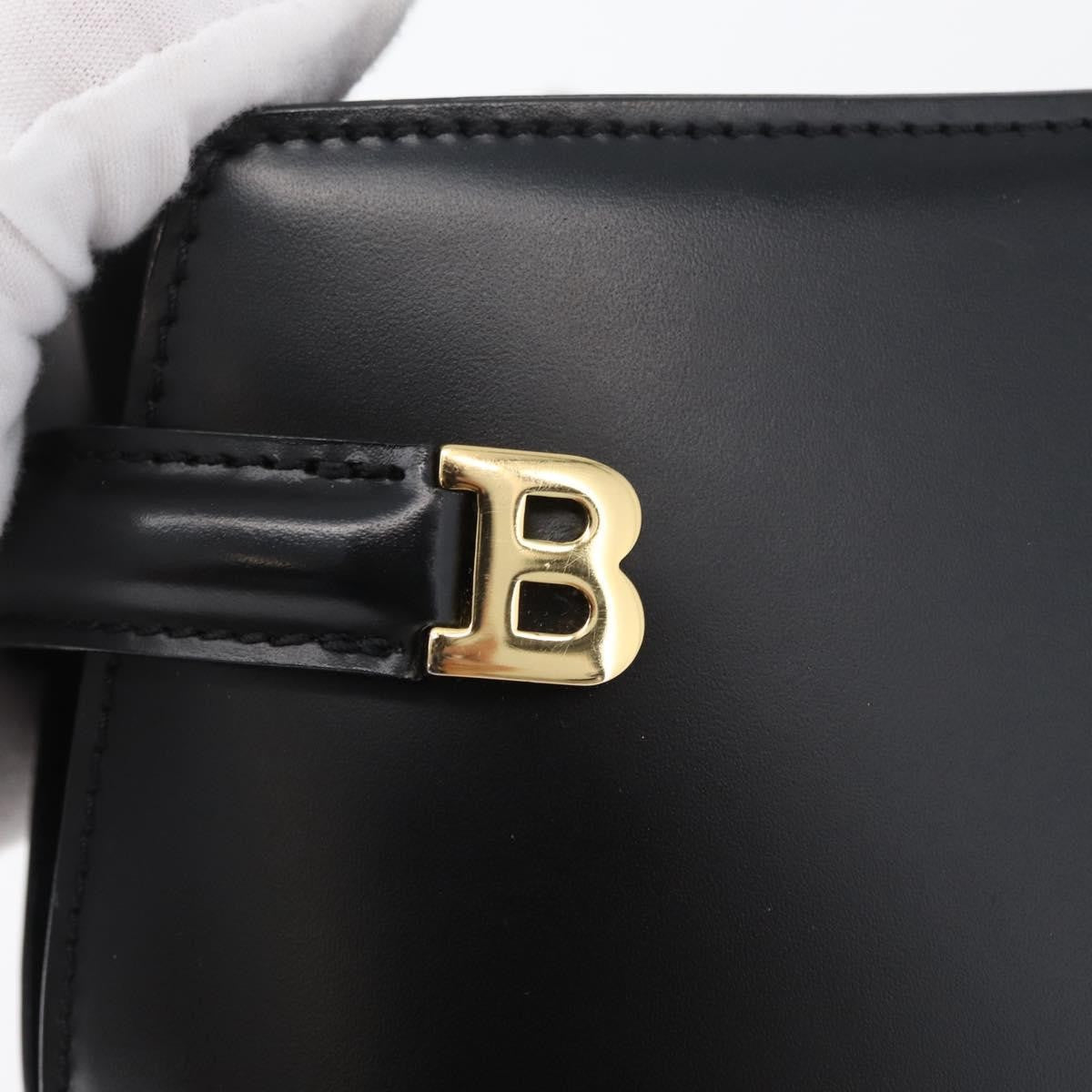 Bally Vintage Leather Black Leather Handbag (Pre-Owned)