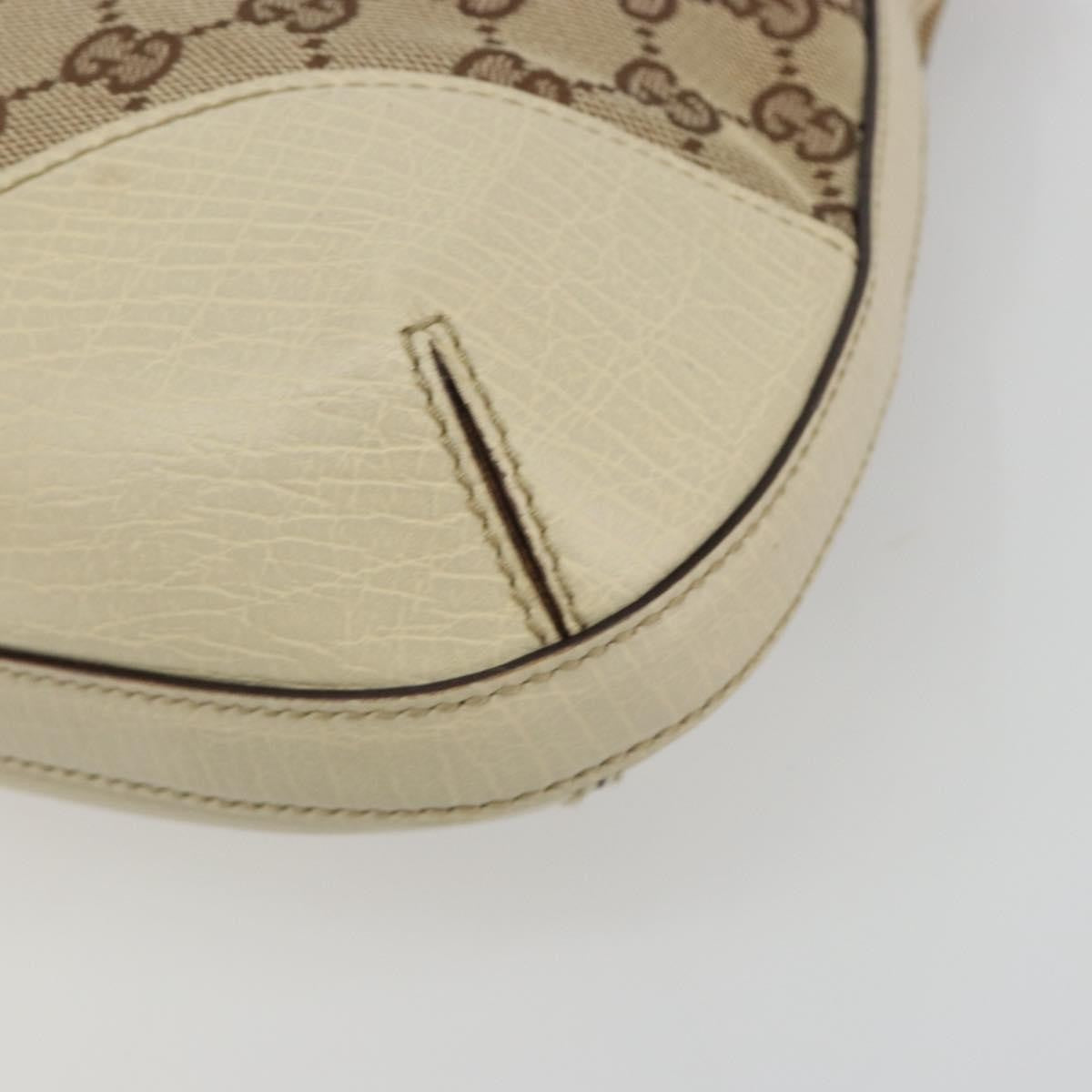 Gucci Hasler Hobo Gg Canvas Beige Canvas Shoulder Bag Bag (Pre-Owned)