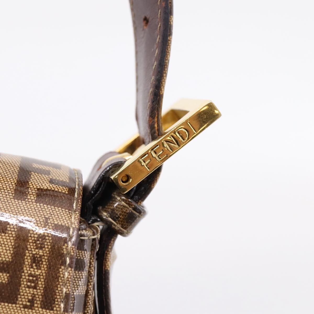 Fendi Baguette Patent Leather Beige Patent_Leather Handbag (Pre-Owned)