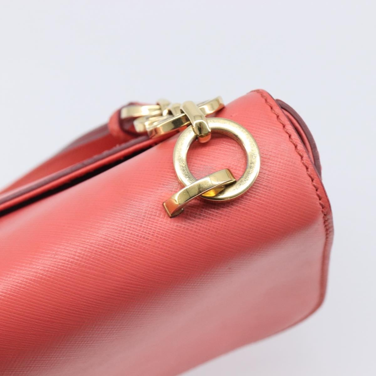Salvatore Ferragamo Gancini Leather Pink Leather Shoulder Bag Bag (Pre-Owned)
