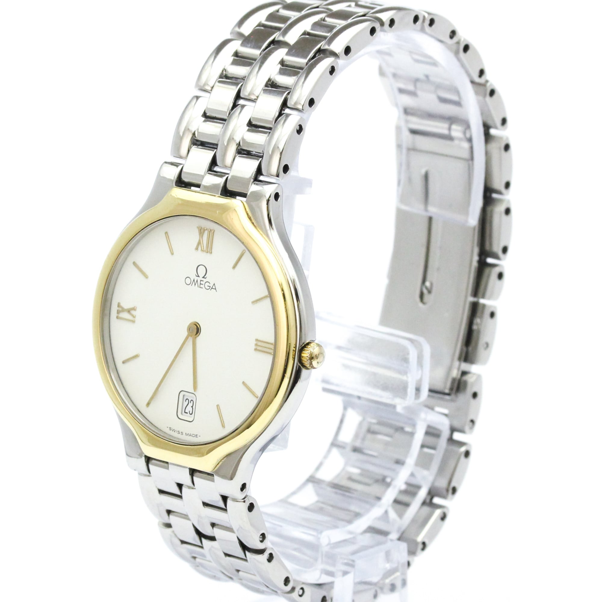Omega De Ville Quartz Stainless Steel And Yellow Gold Watch (Pre-Owned)