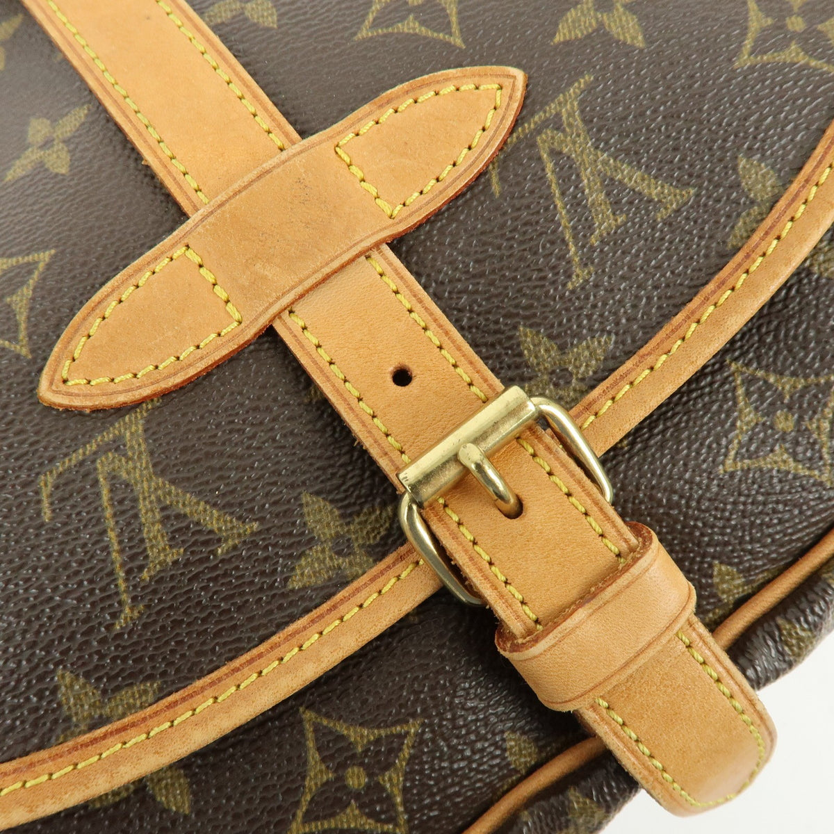 Louis Vuitton Saumur Monogram Canvas Brown Canvas Handbag (Pre-Owned)